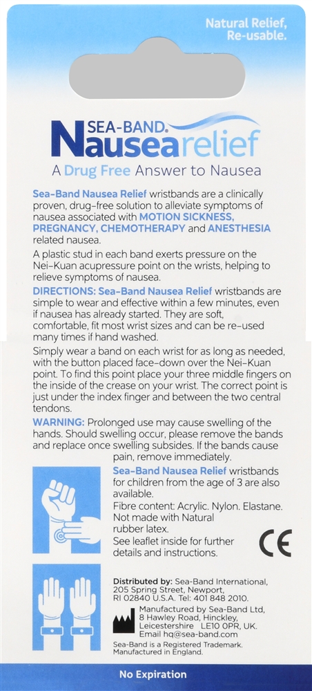Sea-Band Nausea Relief Comforting Acupressure Wristbands One Size – Image 4