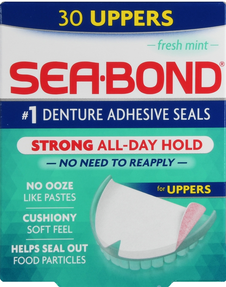 SEA-BOND Denture Adhesive Seals Uppers Fresh Mint #30