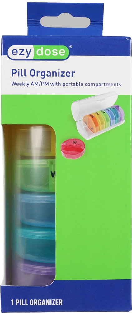 Ezy Dose Pill Organizer Weekly AM/PM with Portable Compartments – Image 3