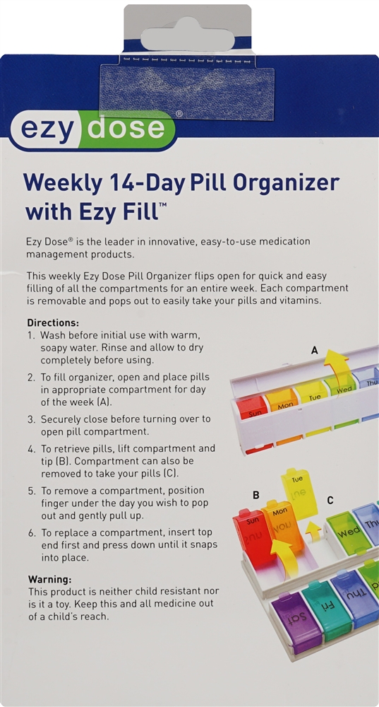 Ezy Dose Pill Organizer Weekly 14-Day with Ezy Fill – Image 3