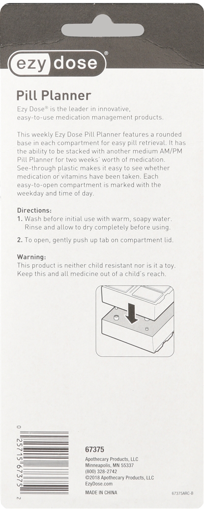 Ezy Dose Pill Planner Weekly AM/PM with Rounded Base Medium