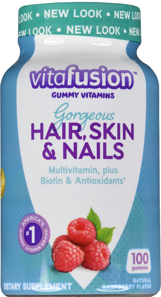 Vitafusion Gorgeous Hair, Skin & Nails Gummy Natural Raspberry – Image 2