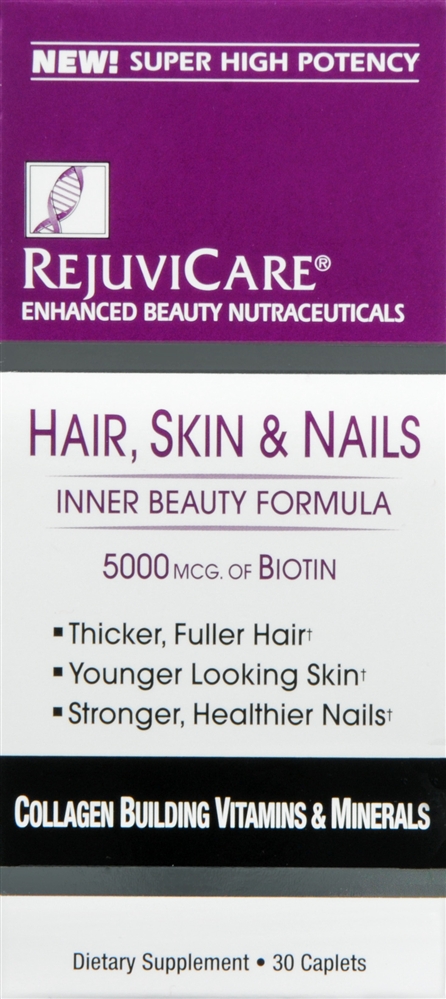 RejuviCare Hair, Skin & Nails 5000 mcg of Biotin Caplets – Image 2