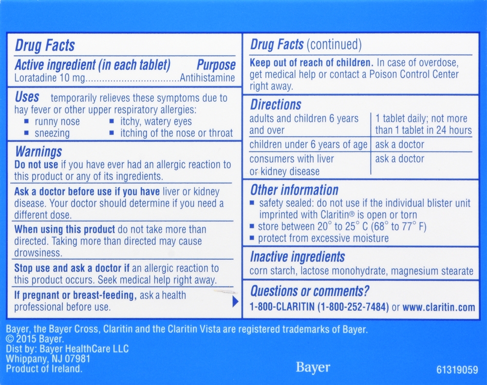 Claritin Loratadine 10 mg/Antihistamine 24 Hour Allergy Tablets – Image 14