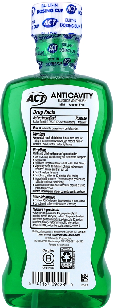 ACT Anticavity Sodium Fluoride 0.05% Mouthwash Mint – Image 3