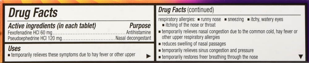 Allegra D 12 Hour Allergy & Congestion Extended Release Tablets