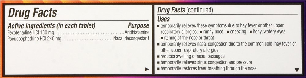 Allegra D 24 Hour Allergy & Congestion Extended Release Tablets