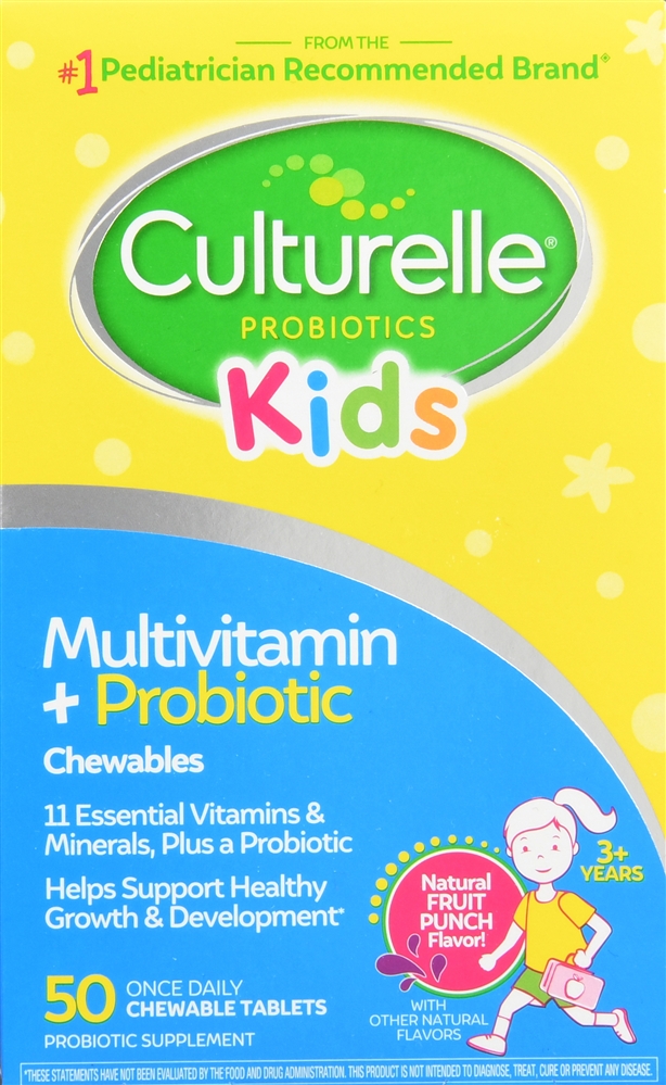 Culturelle Kids Multivitamin + Probiotic Chewable Tablets Natural Fruit Punch – Image 6