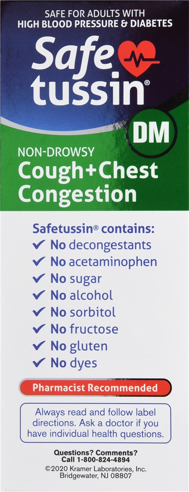 Safetussin DM Cough + Chest Congestion Liquid Non-Drowsy