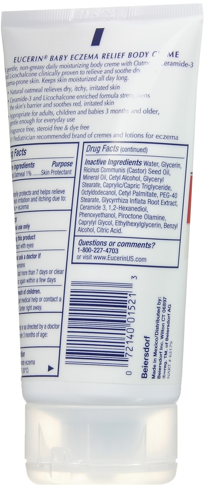 Eucerin Baby Eczema Relief Body Creme Fragrance Free – Image 3