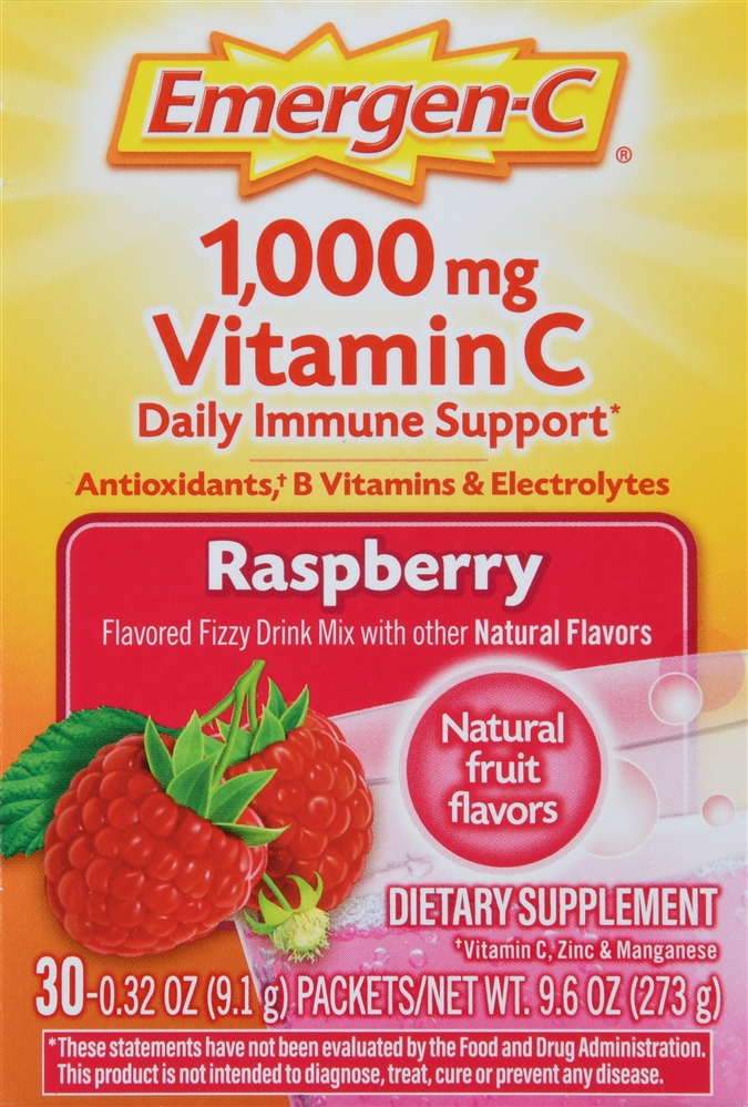 Emergen-C Daily Immune Support 1,000 mg Vitamin C Fizzy Drink Mix Packets Raspberry – Image 5