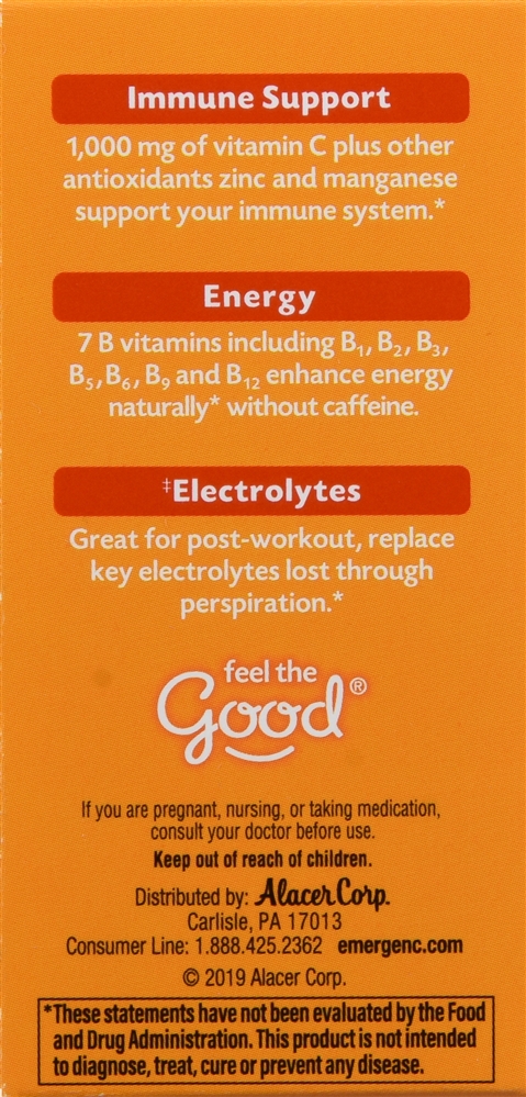 Emergen-C Daily Immune Support 1,000 mg Vitamin C Fizzy Drink Mix Packets Super Orange – Image 4