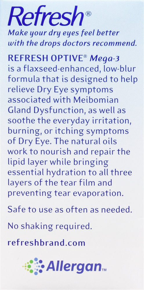 Refresh Optive Mega-3 Lubricant Eye Drops Single-Use Containers – Image 3