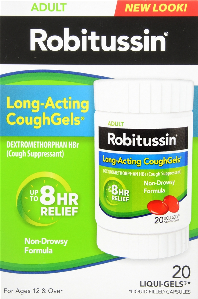 Robitussin Adult Dextromethorphan HBr Cough Suppressant Long-Acting CoughGels – Image 6