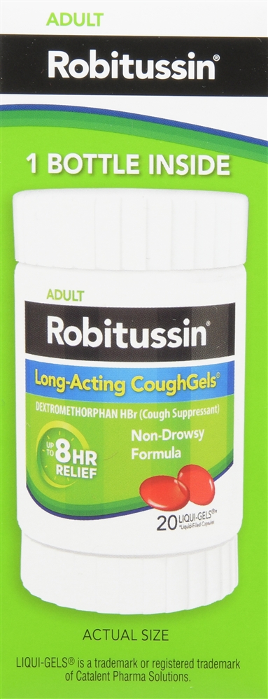 Robitussin Adult Dextromethorphan HBr Cough Suppressant Long-Acting CoughGels