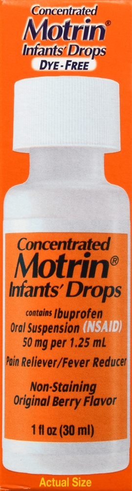 Motrin Infants' Ibuprofen 50 mg Concentrated Drops Original Berry Dye-Free