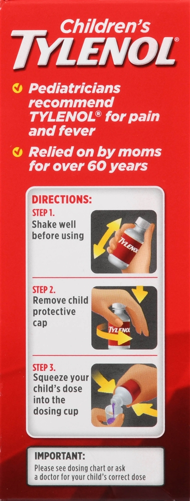 Tylenol Children's Pain + Fever Acetaminophen 160 mg Oral Suspension Grape