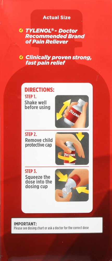 Tylenol Children + Adult Pain + Fever Acetaminophen 160 mg Oral Suspension Dye-Free Cherry