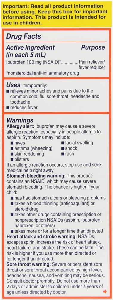 Motrin Children's Ibuprofen 100 mg Oral Suspension Bubble Gum – Image 4