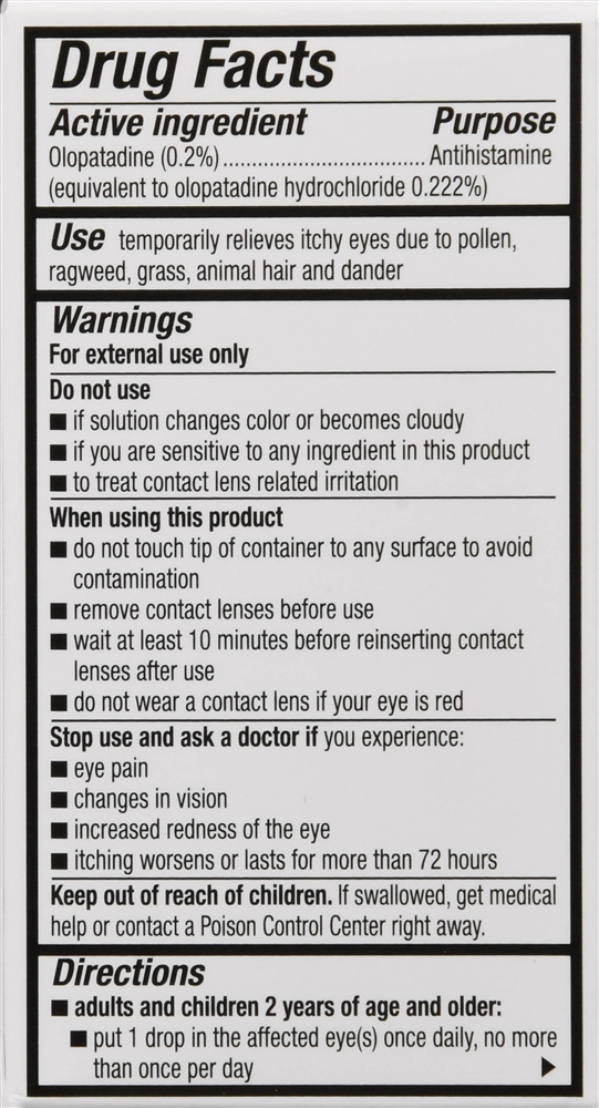 Pataday Olopatadine Hydrochloride Ophthalmic 0.2% Eye Allergy Itch Relief Solution Once Daily Original Prescription Strength – Image 5