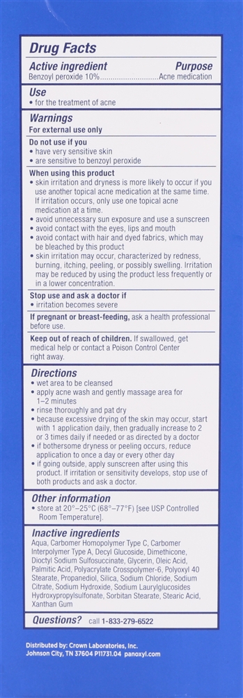 PanOxyl 10% Benzoyl Peroxide Acne Foaming Wash Maximum Strength – Image 5