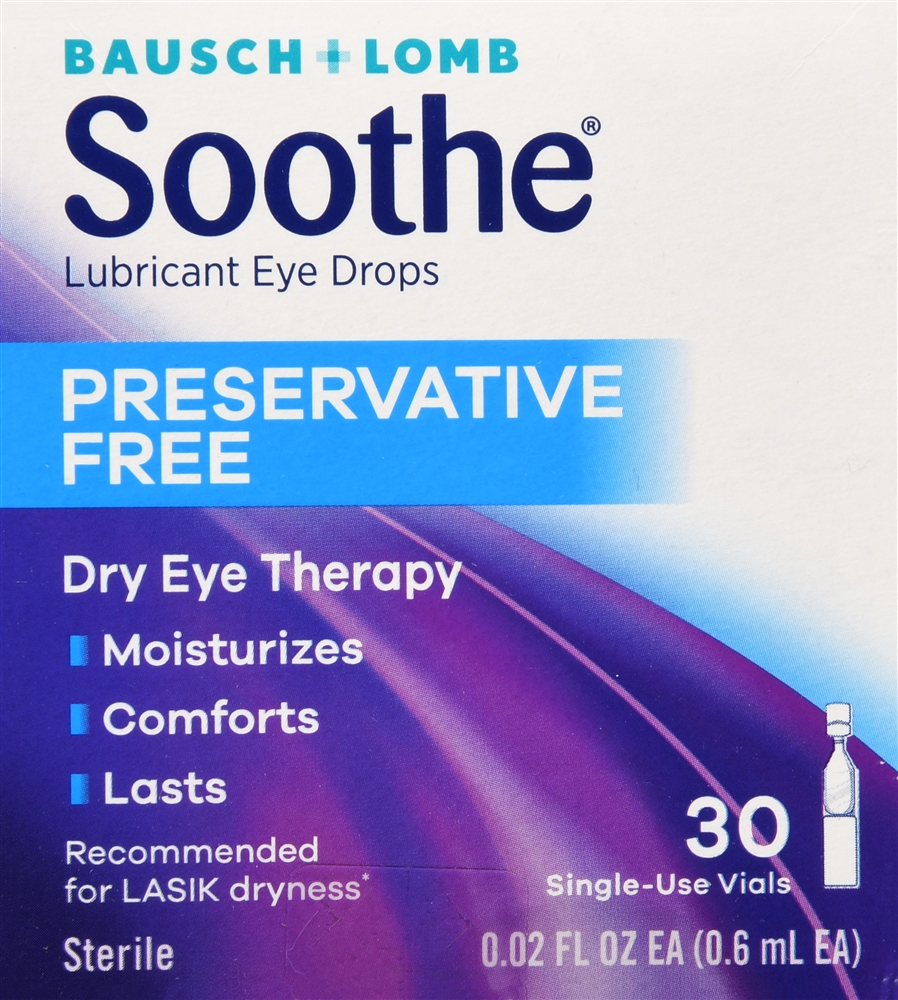 Bausch + Lomb Soothe Lubricant Eye Drops Single-Use Vials Preservative Free – Image 6