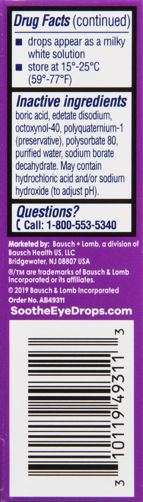 Bausch + Lomb Soothe XP Xtra Protection Emollient Eye Drops – Image 2