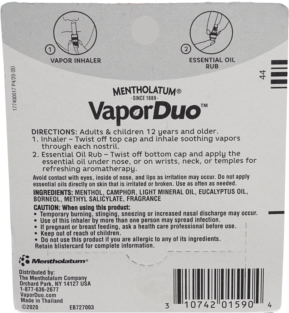 Mentholatum Vapor Duo Vapor Inhaler/Essential Oil Rub – Image 7