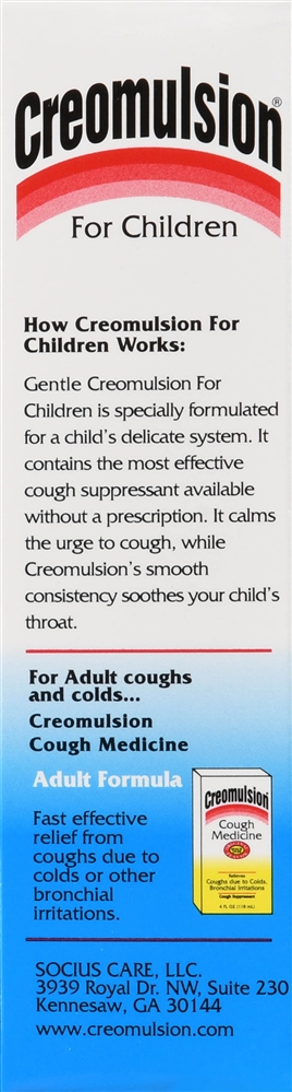 Creomulsion For Children Soothing Cough Syrup Alcohol-Free Cherry 4OZ – Image 4