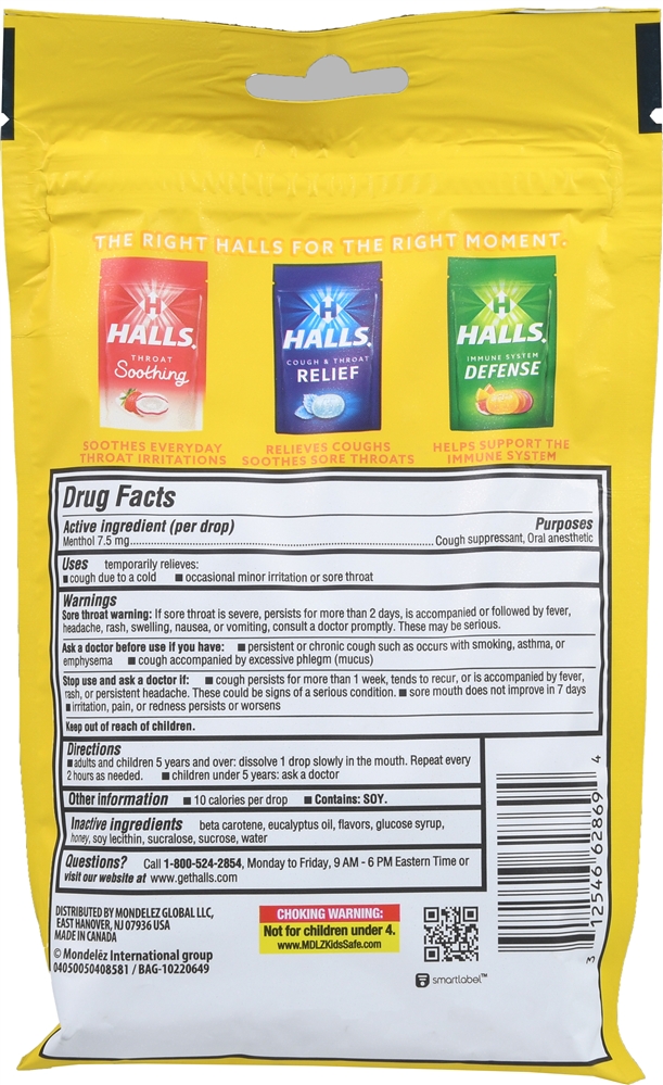 Halls Cough & Throat Relief Drops Honey Lemon – Image 3