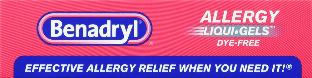 Benadryl Allergy Diphenhydramine HCl 25 mg Antihistamine Liqui-Gels Dye-Free – Image 5