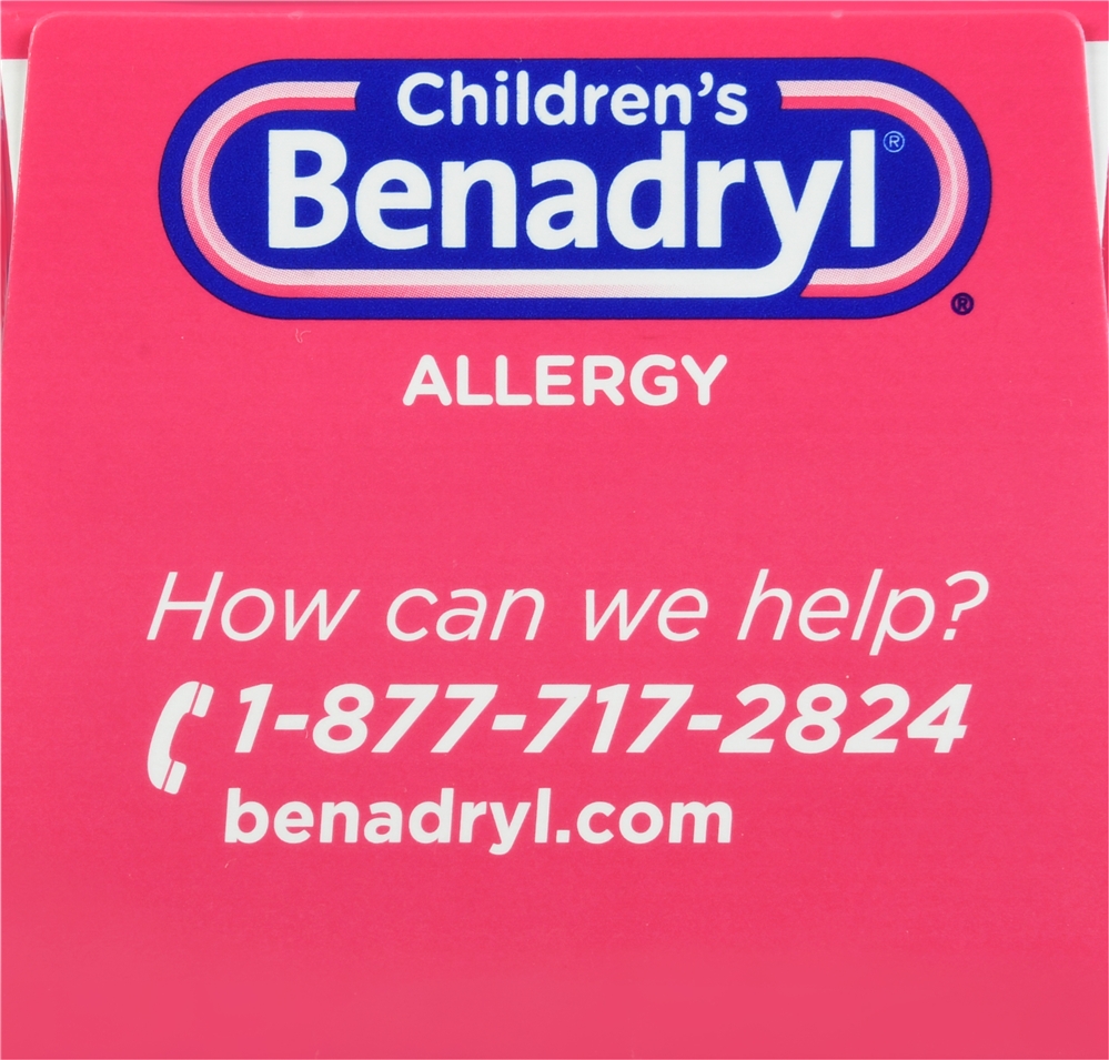 Benadryl Children's Allergy Diphenhydramine HCl 12.5 mg Antihistamine Liquid Cherry – Image 7