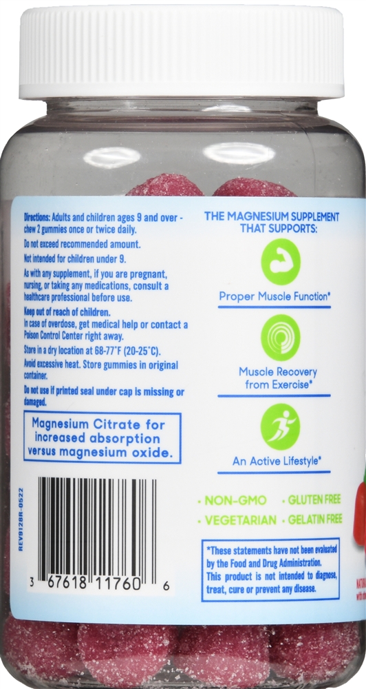 SlowMag Mg Muscle Health + Recovery Gummies Natural Berry – Image 4