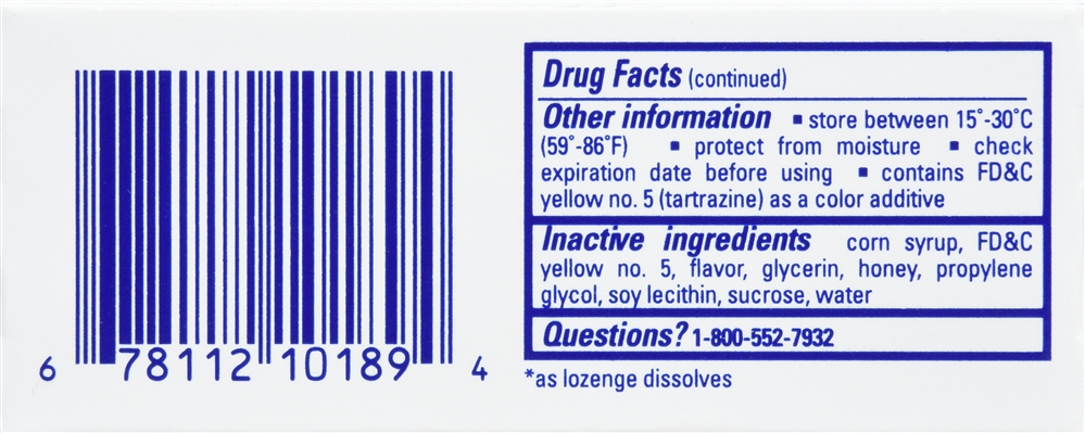 Chloraseptic Benzocaine Oral Pain Reliever Sore Throat Lozenges Honey Lemon Warming – Image 2