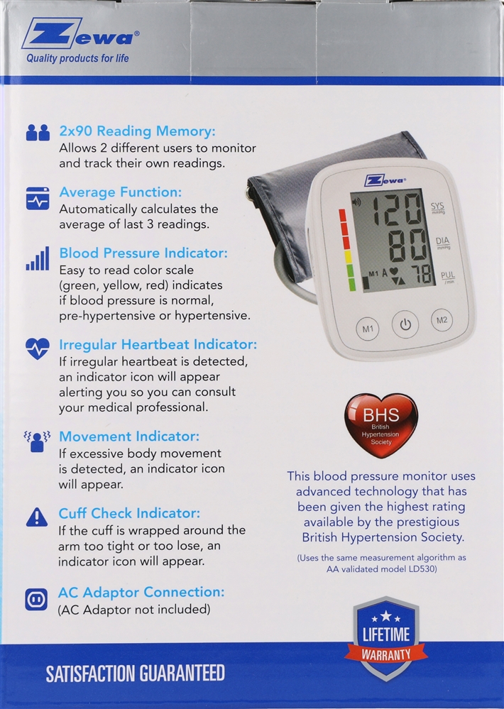 Zewa Automatic Blood Pressure Monitor Classic Medium/Large Cuff – Image 6