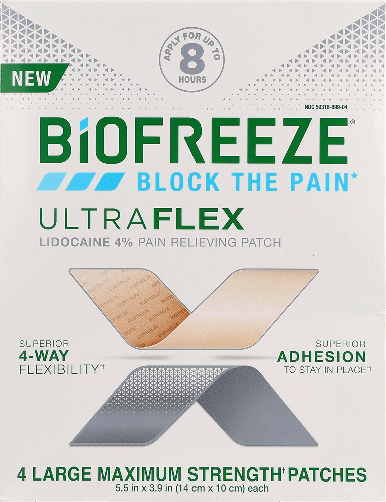 Biofreeze Ultraflex Lidocaine 4% Pain Relieving Patches Large – Image 2