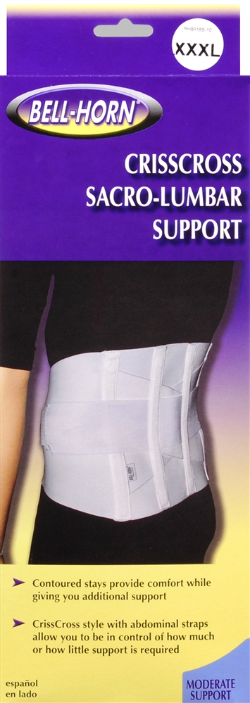 Bell-Horn Crisscross Sacro-Lumbar Support White XXXL