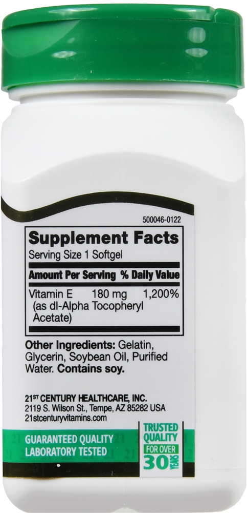 21st Century E 180 mg (400 IU) Softgels