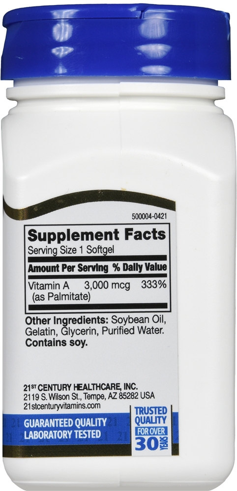 21st Century A 3000 mcg (10,000 IU) Softgels