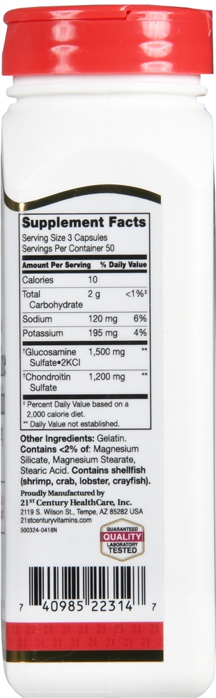 21st Century Glucosamine 500 mg Chondroitin 400 mg Capsules Double Strength