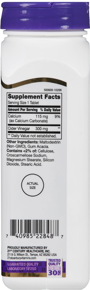 21st Century Apple Cider Vinegar 300 mg Tablets