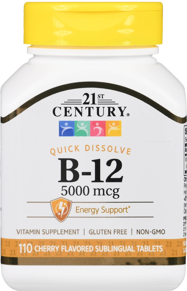21st Century B- 12 5000 mcg Quick Dissolve Sublingual Tablets Cherry – Image 4
