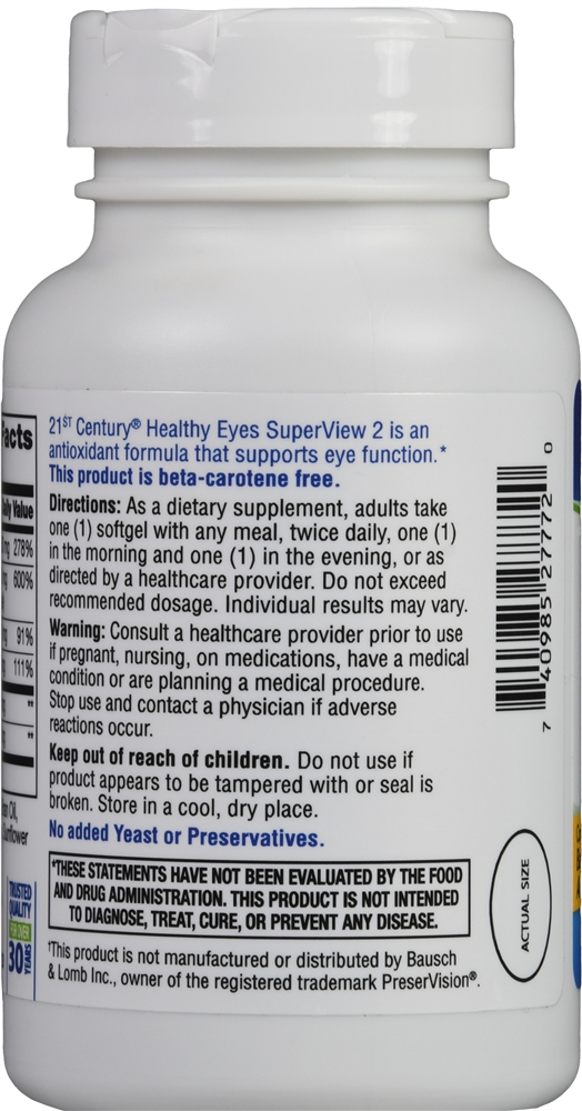 21st Century Healthy Eyes SuperView2 Eye Vitamin And Mineral Supplement Softgels – Image 4