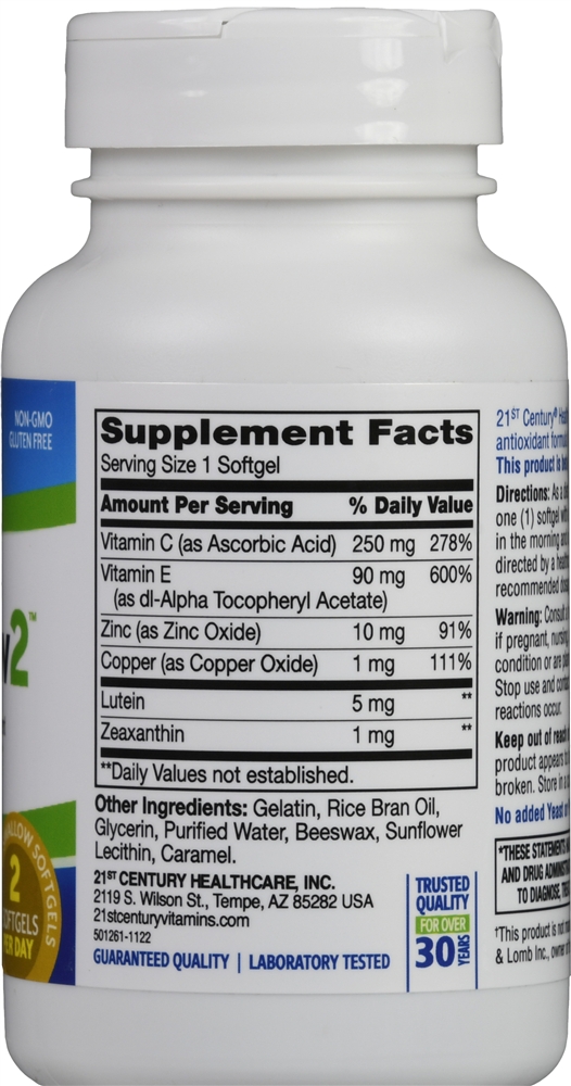 21st Century Healthy Eyes SuperView2 Eye Vitamin And Mineral Supplement Softgels – Image 3