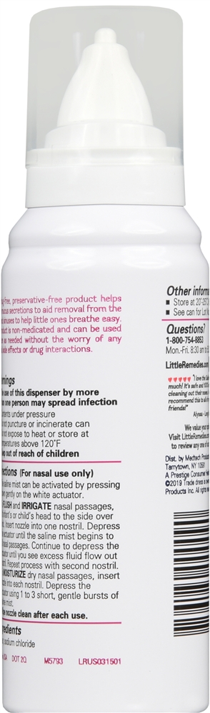 Little Remedies For Noses Sterile Saline Mist – Image 3
