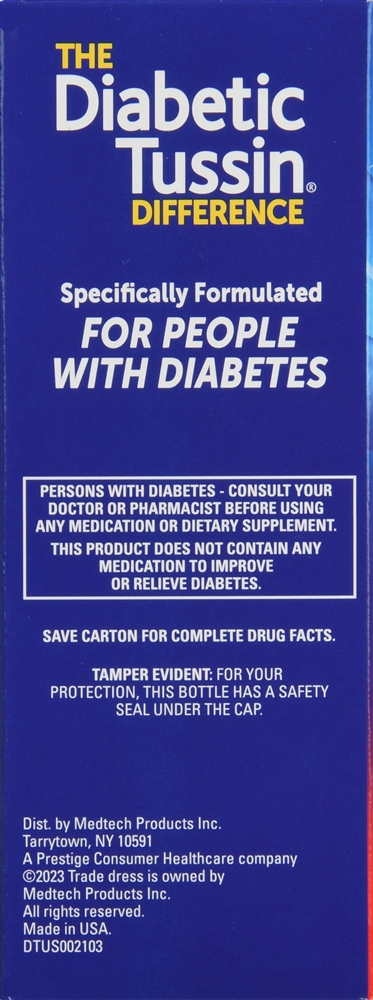 Diabetic Tussin Maximum Strength Cough & Chest Congestion DM Liquid Berry Sugar Free – Image 2