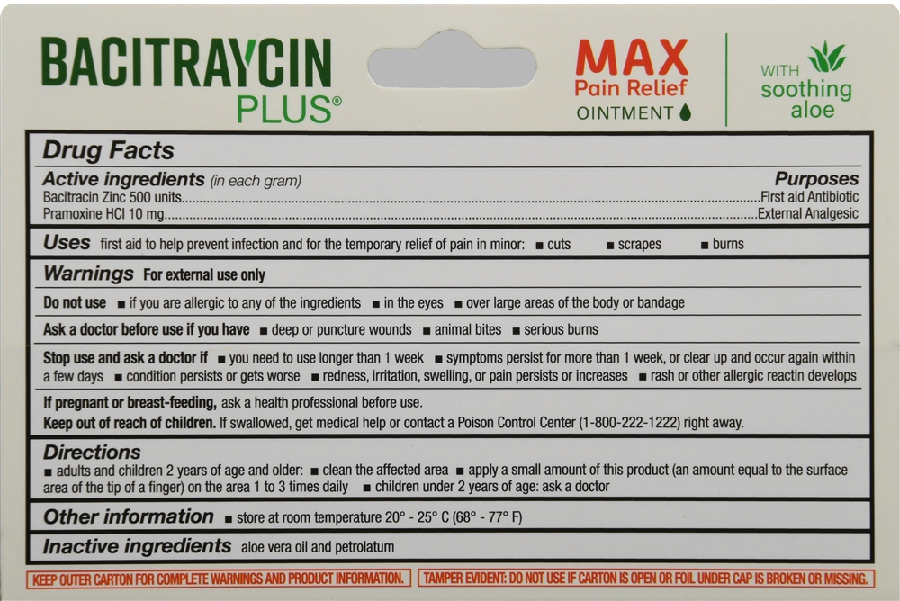 Bacitraycin Plus First Aid Antibiotic Max Pain Relief Ointment – Image 5