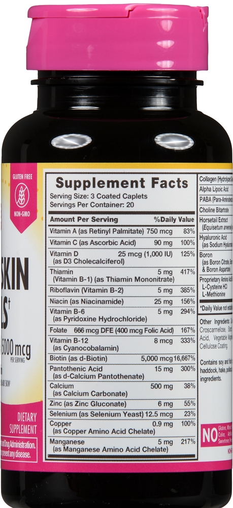 Sundance Hair, Skin & Nails + Biotin 5000 mcg Coated Caplets – Image 4