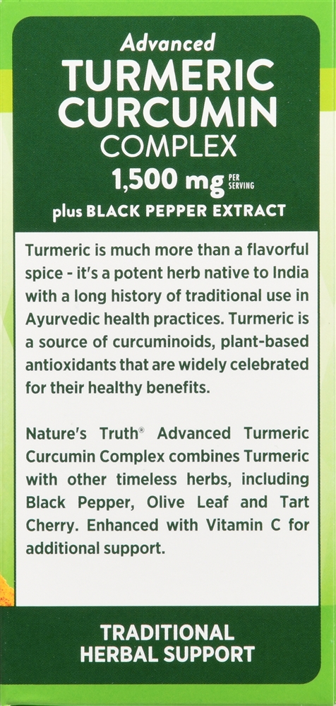 Nature's Truth Turmeric Curcumin Complex 1,500 mg Quick Release Capsules – Image 3