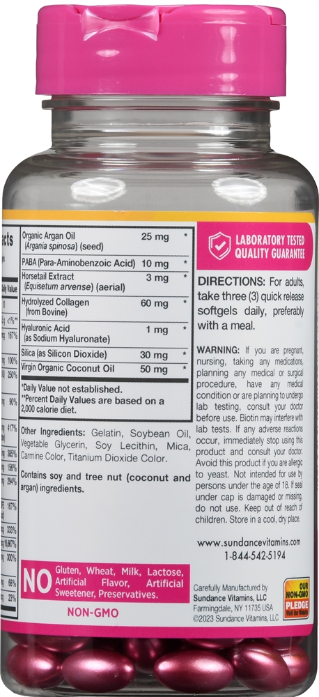 Sundance Hair, Skin & Nails + Biotin 5000 mcg Quick Release Softgels – Image 4